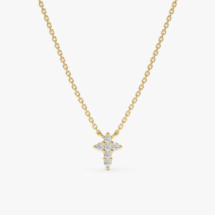 Pointed Diamond Cross Necklace