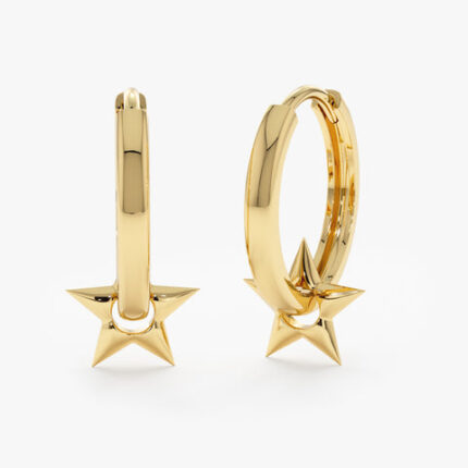 Pointed Star Charm Earrings