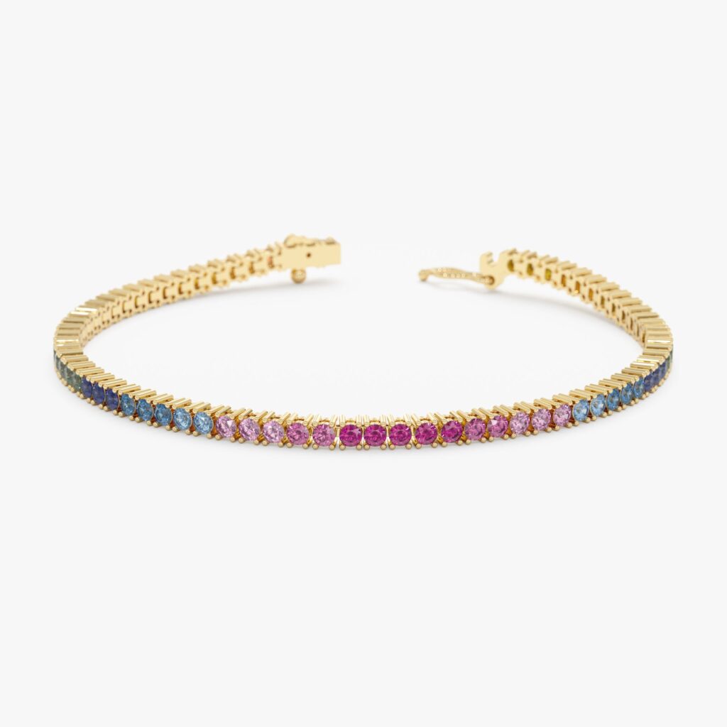 Rainbow Sapphire Tennis Bracelet