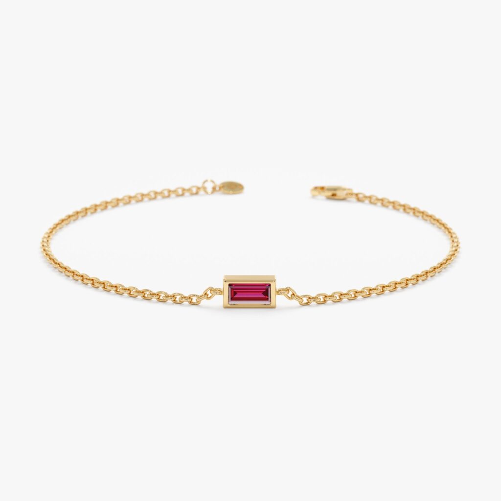 Ruby Birthstone Bracelet