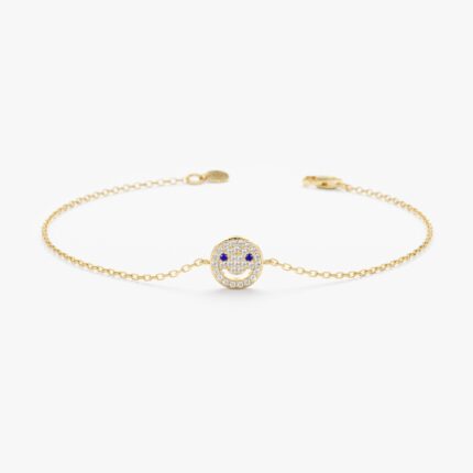 Sapphire Diamond Happy Face Bracelet