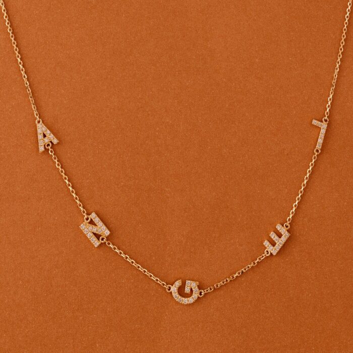 Sideway Name Diamond Necklace