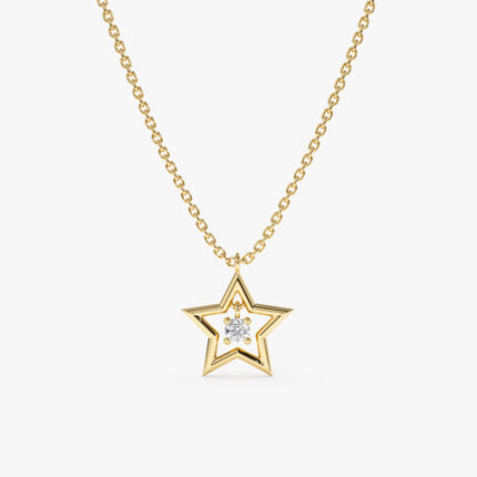 Single Diamond Star Necklace