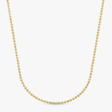 Solid Gold Beaded Chain Necklace