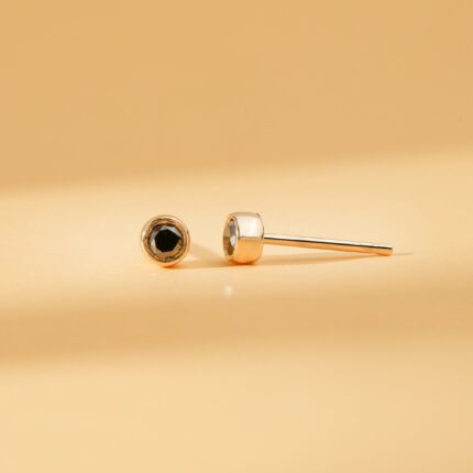 Solid Gold Black Diamond Studs