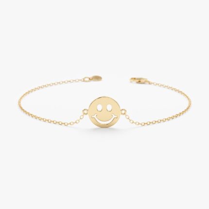 Solid Gold Happy Face Bracelet