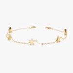 Solid Gold Star Station Bracelet