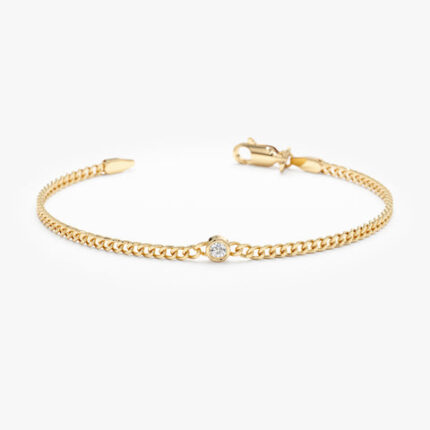 Solitaire Diamond Cuban Chain Bracelet