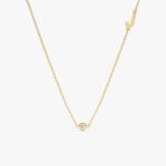 Solitaire Initial & Diamond Necklace