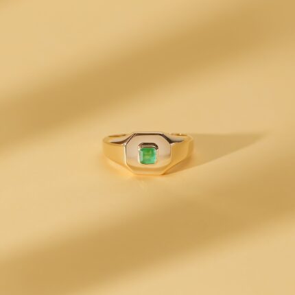 Square Emerald Signet Ring