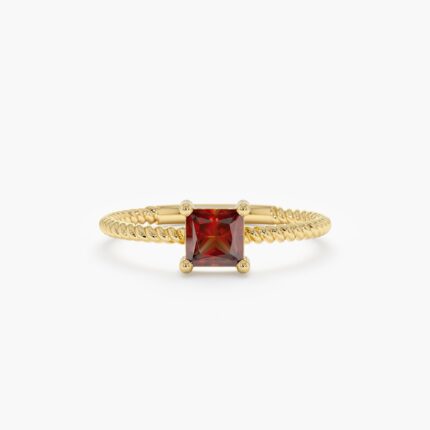 Square Garnet Ring