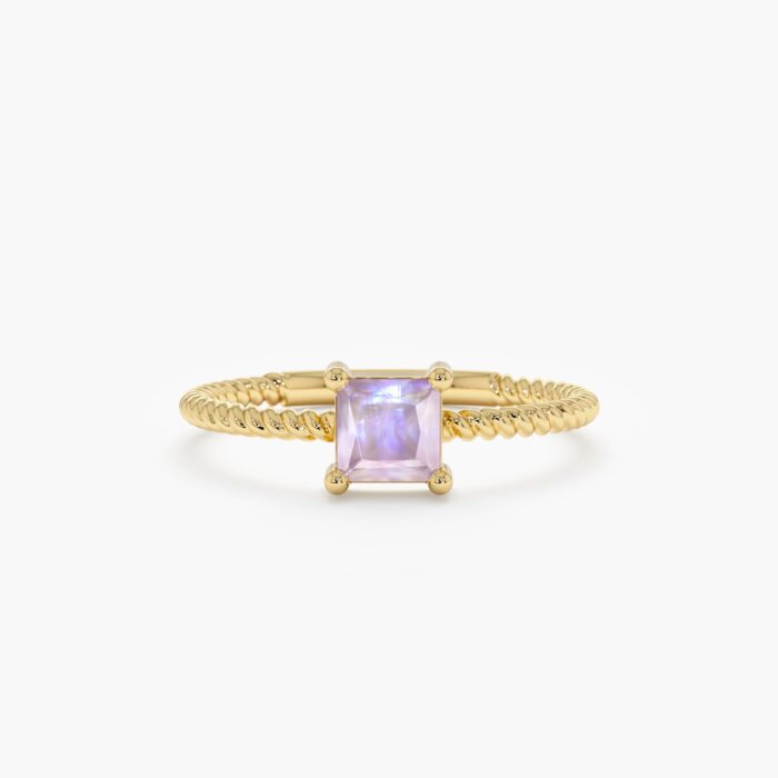 Square Moonstone Ring