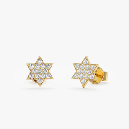 Star of David Diamond Studs