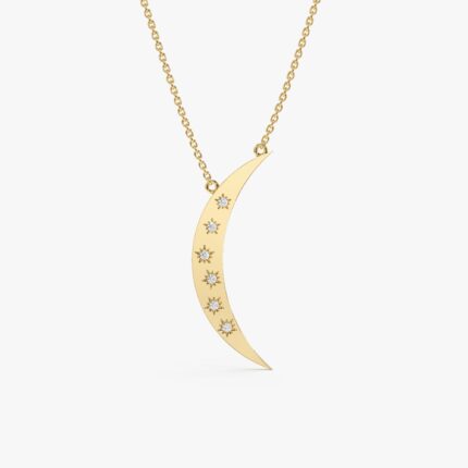 Star Studded Crescent Necklace