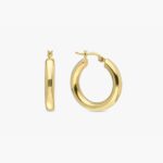 Thick Solid Gold Hoop Earrings