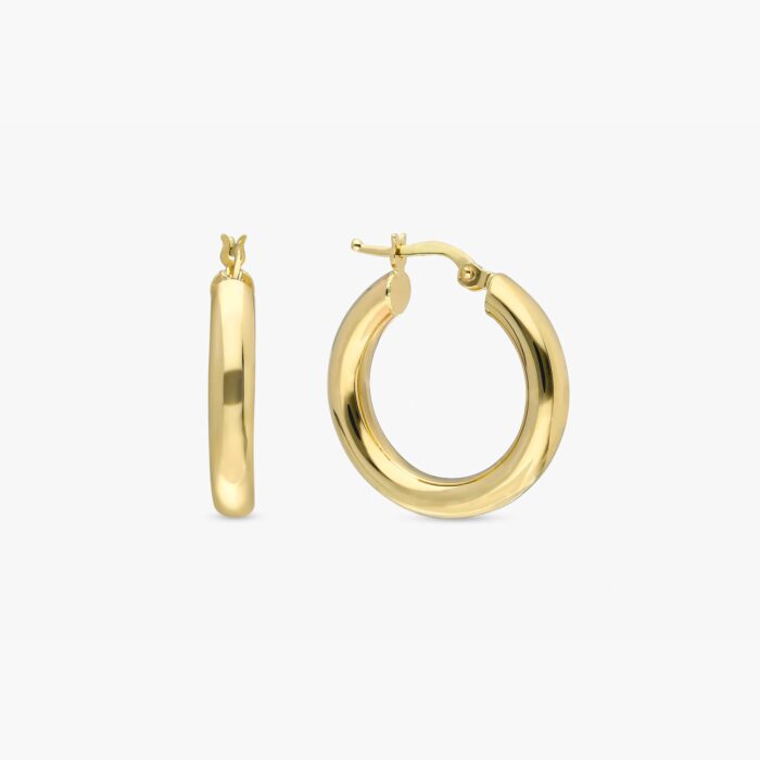 Thick Solid Gold Hoop Earrings