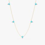 Turquoise Diamond Station Necklace