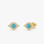 Turquoise Evil Eye Diamond Studs