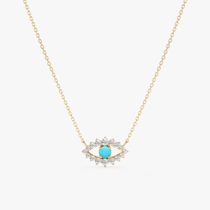 Turquoise Eye Diamond Necklace