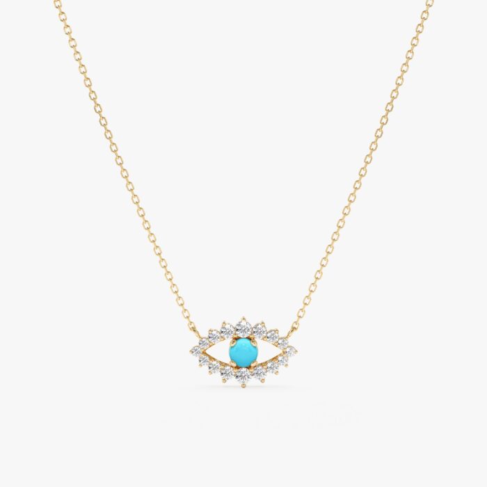 Turquoise Eye Diamond Necklace