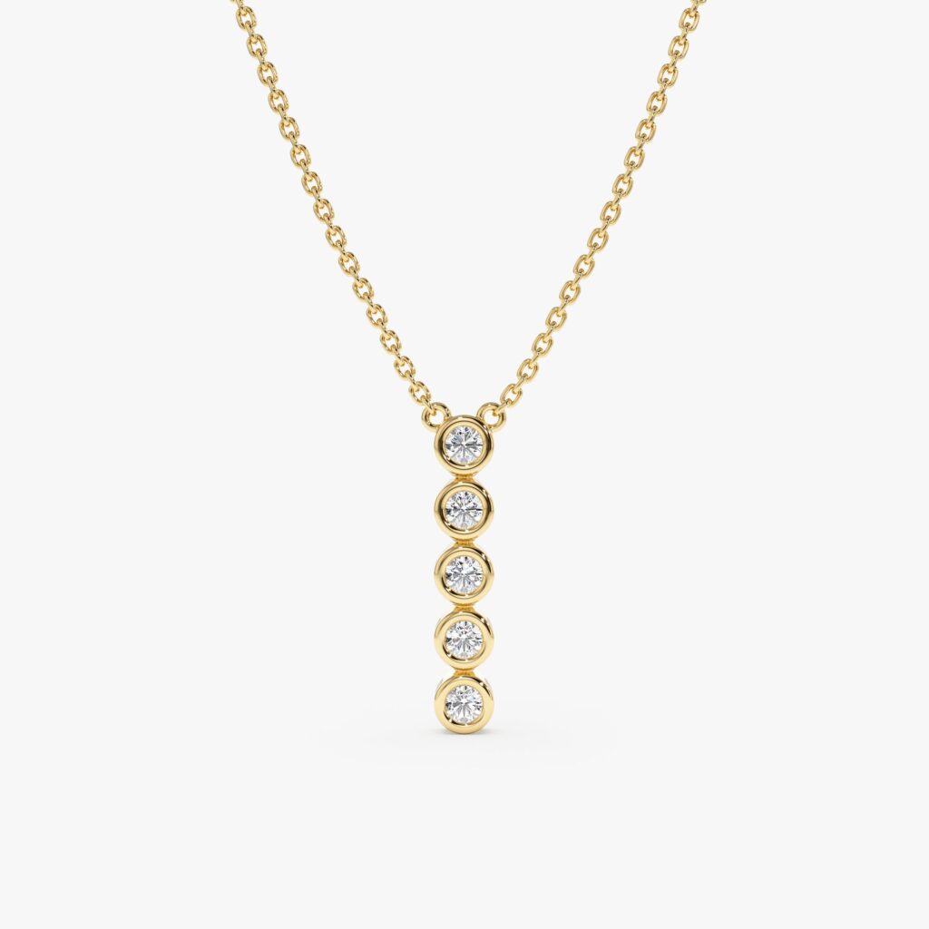 Vertical Diamond Bezel Bar Necklace