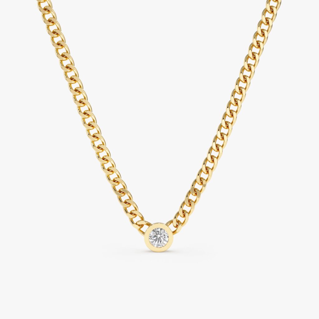White Diamond Cuban Chain Necklace