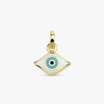 White Enamel Evil Eye Charm