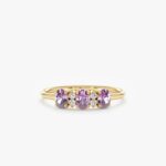 Diamond and Oval Amethyst Ring