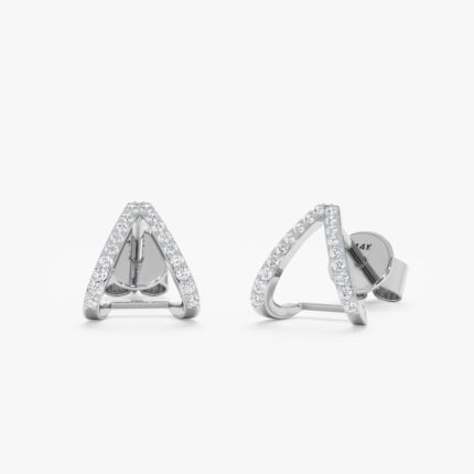 Natural Diamond Arrow Huggie Studs
