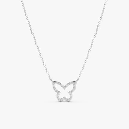 Diamond Butterfly Cutout Necklace