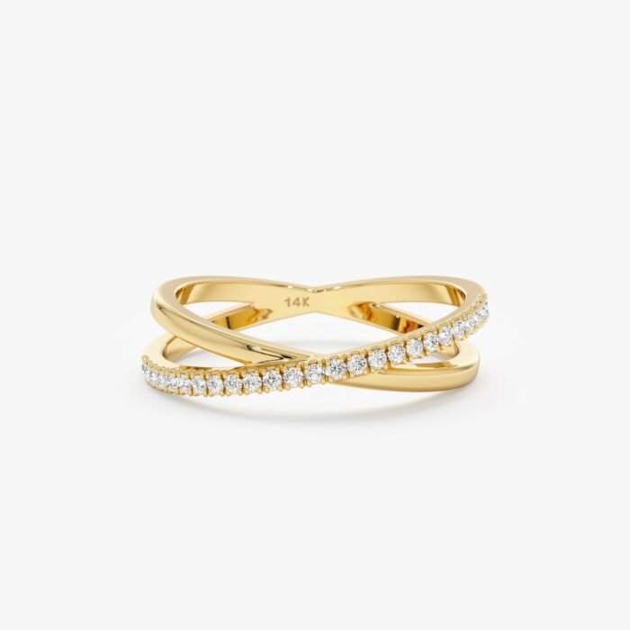Diamond Crossover Ring