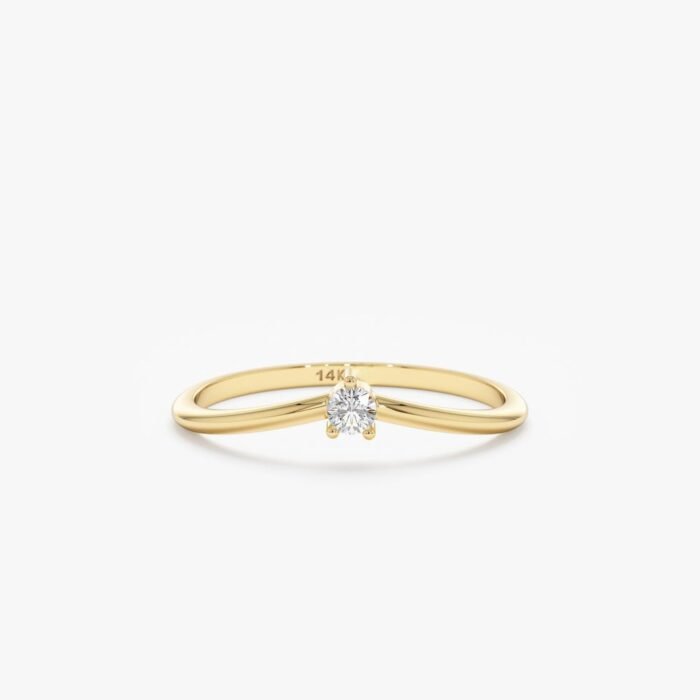 Diamond Curved Ring