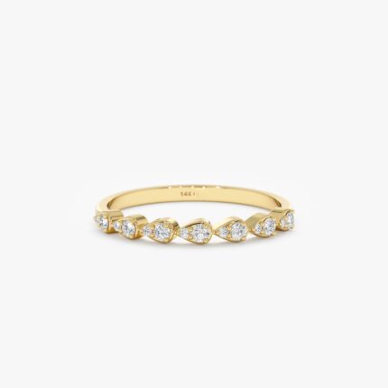 Diamond Half Eternity Drop Ring