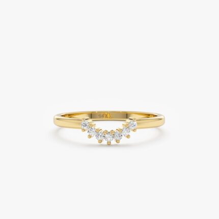 Diamond Half Moon Nesting Ring