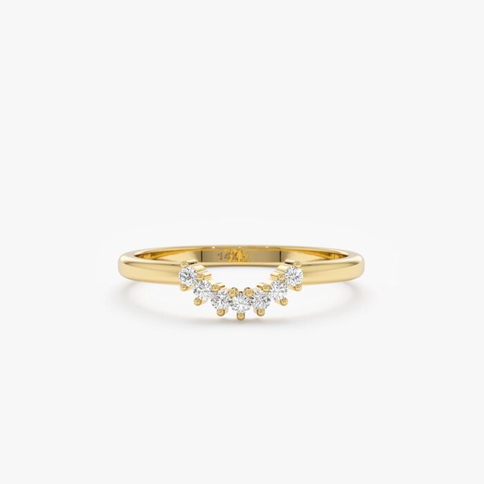 Diamond Half Moon Nesting Ring