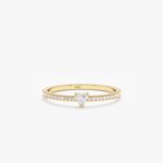 Diamond Heart Half Eternity Ring