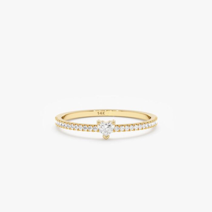 Diamond Heart Half Eternity Ring