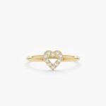 Diamond Heart Outline Ring