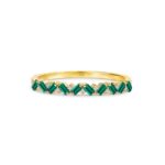 Emerald and Diamond Garland Ring