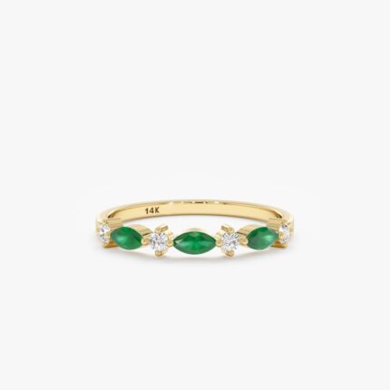 Emerald and Diamond Garland Ring