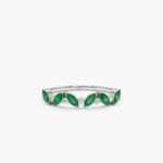 Emerald and Diamond Half Eternity Ring