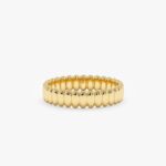 Fluted Design Gold Wedding Band