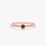 Garnet and Diamond Engagement Ring