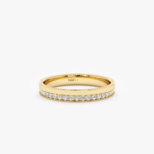 Half Diamond Half Plain Band