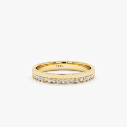 Half Diamond Half Plain Band