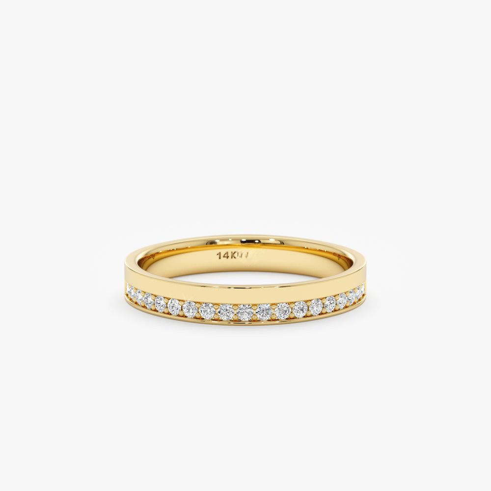 Half Diamond Half Plain Band