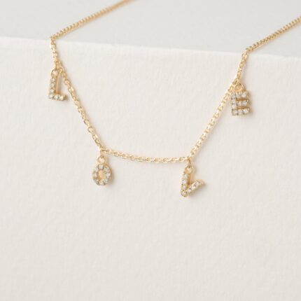 LOVE Diamond Charm Necklace
