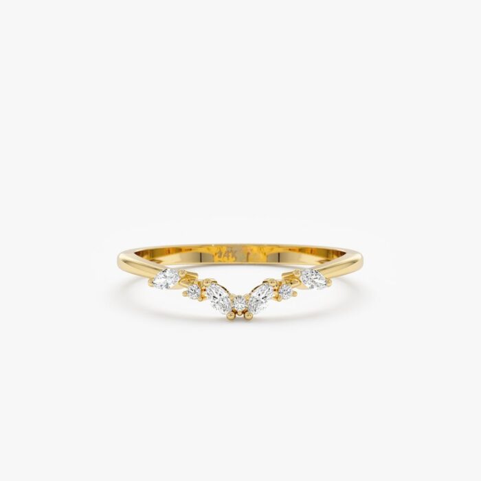 Marquise and Round Diamond Nesting Ring