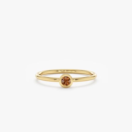 Natural Citrine Bezel Ring