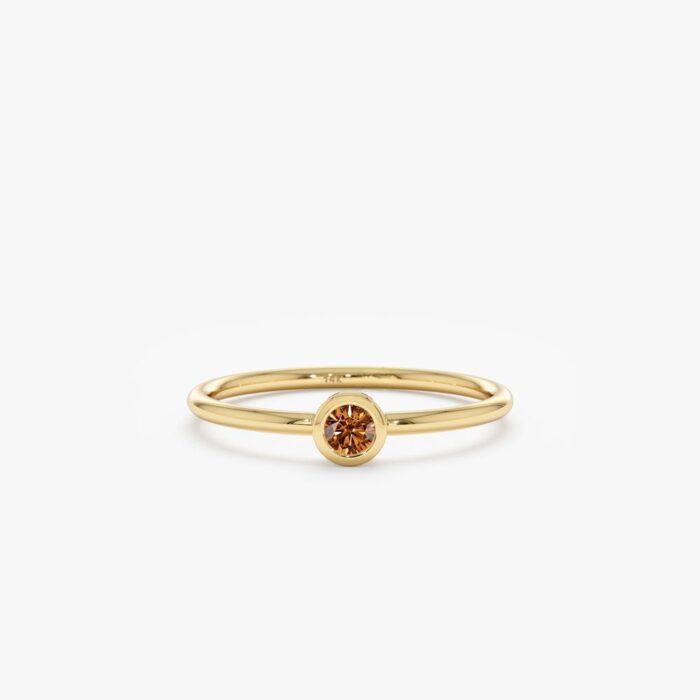 Natural Citrine Bezel Ring